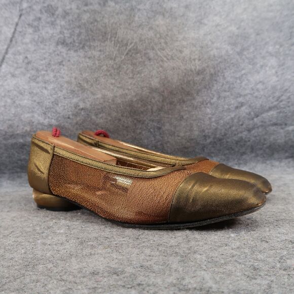 Red by Ramon Tenza Shoes Women 8 Loafer Pump Block Heel Slip On Vintage Metallic - Picture 1 of 16